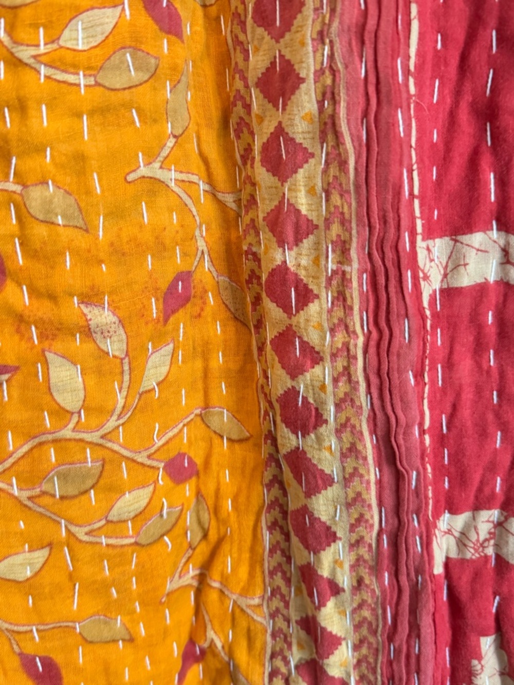 Jaded Gypsy Kantha Sunrise Ruffle Pants Quilted Patchwork Boho One Size - Picture 4 of 12